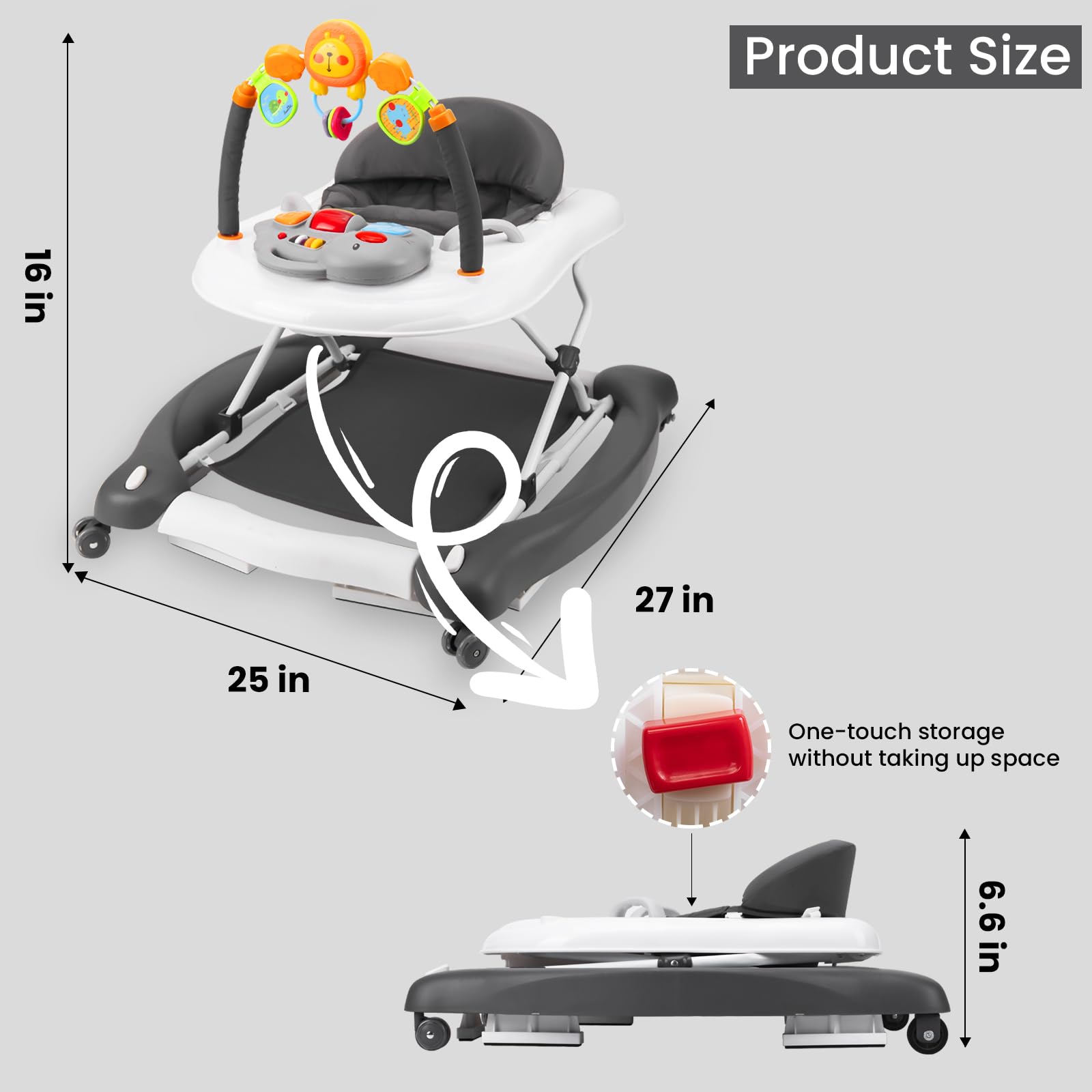 Boyro Baby walker six-to-twelve-months frame suitable for early walkers.