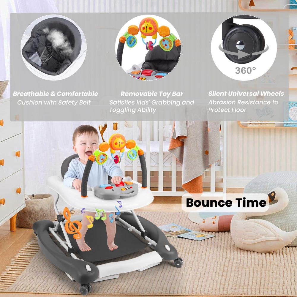 Boyro Baby walker triangular-stability frame highlights safety and stability.