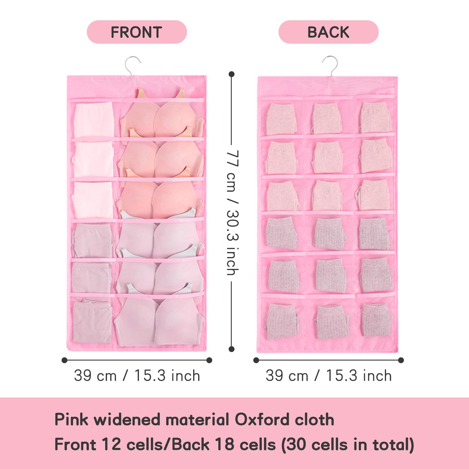 BOYYJING dual-sided organizer with clear pockets for fast item identification.