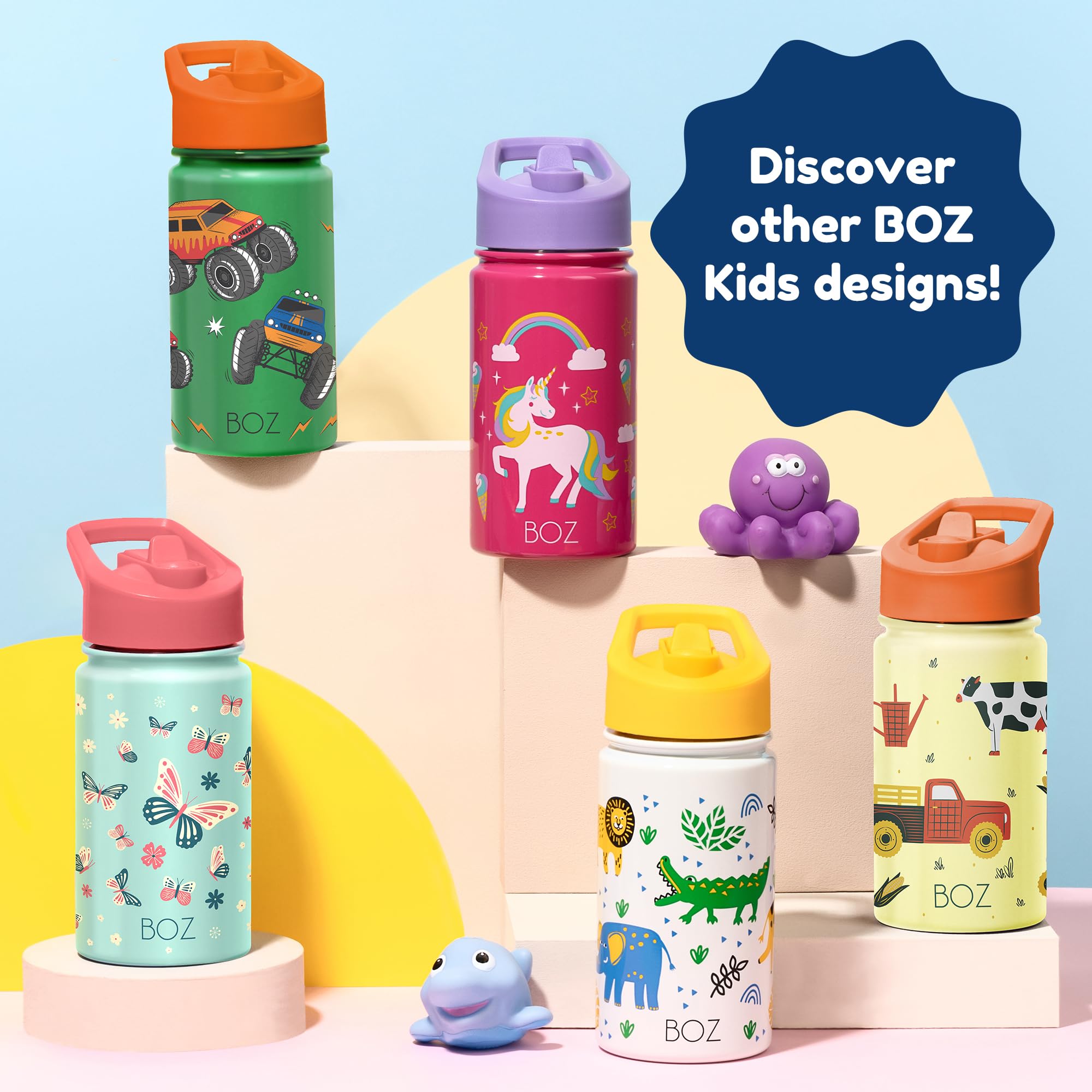 BOZ Kids Water Bottle carry-loop stroller-use suggests easy handling for parents