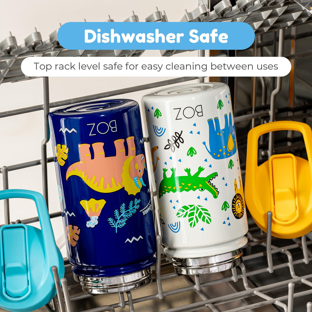 BOZ Kids Water Bottle leak-proof-lid in-use conveys spill protection for bags
