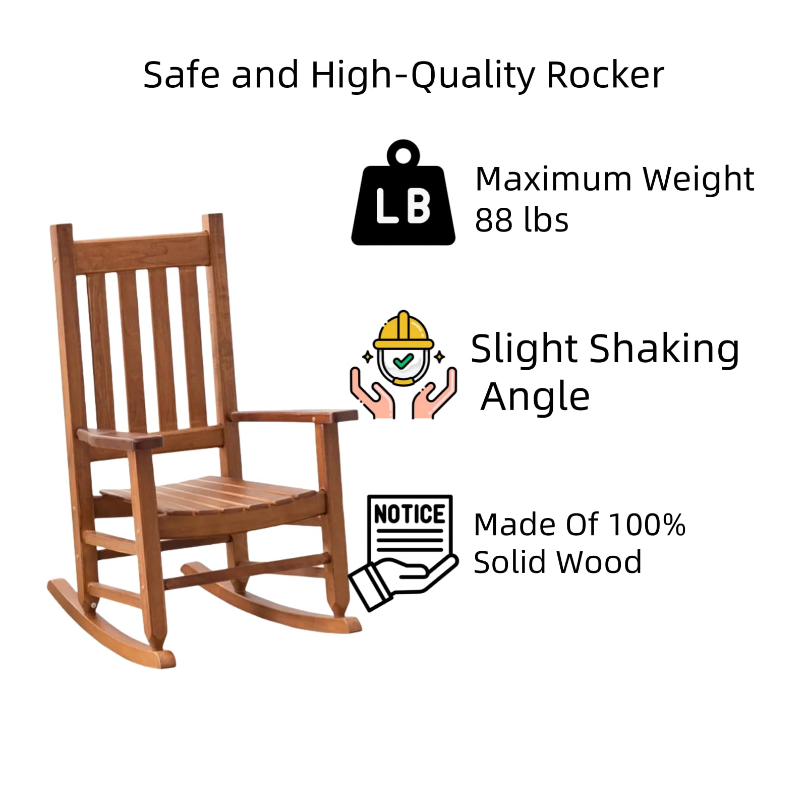BplusZ kid rocking chair high-backrest supports comfortable posture during storytime.