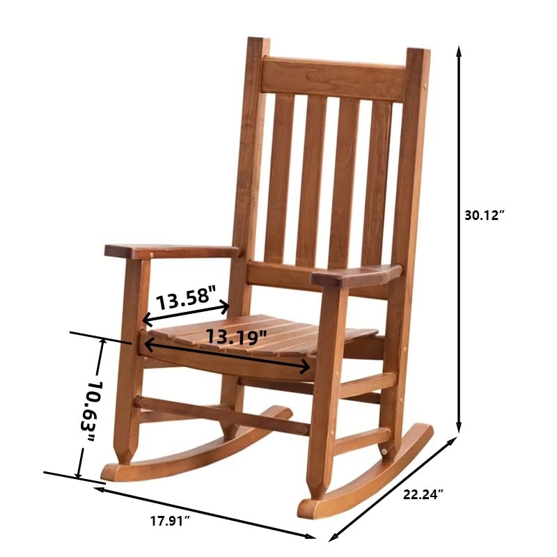 BplusZ kid rocking chair wood grain detail shows premium materials.