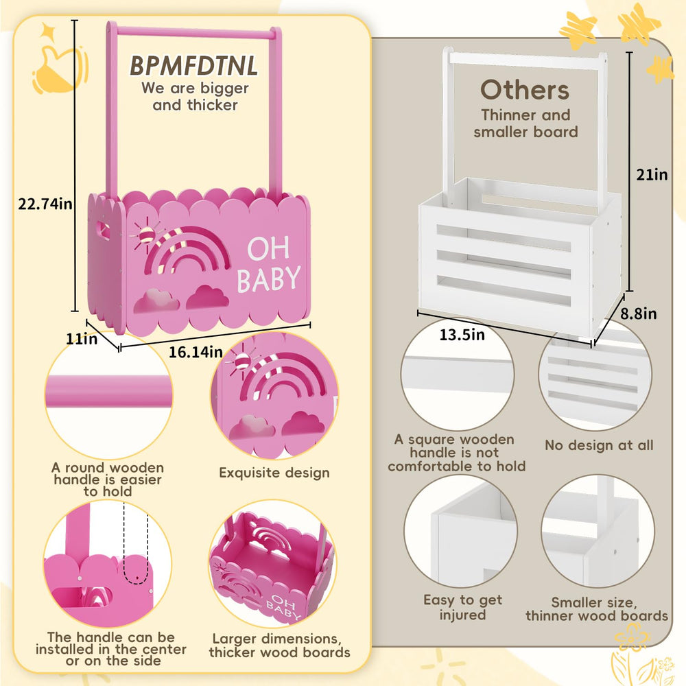 BPMFDTNL pink crate closet handle detail with personalized gift touch.
