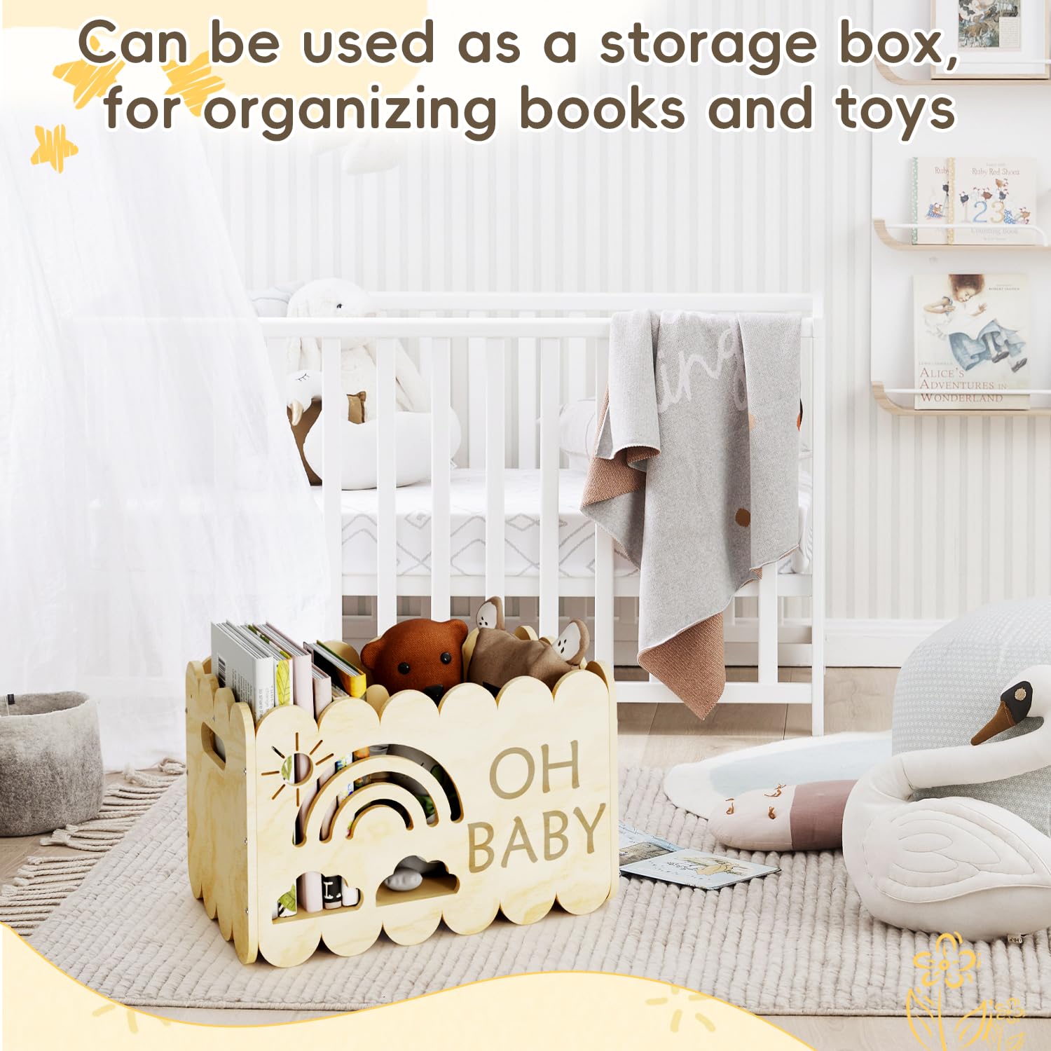 BPMFDTNL versatile storage decor converts to toy and clothing organizer
