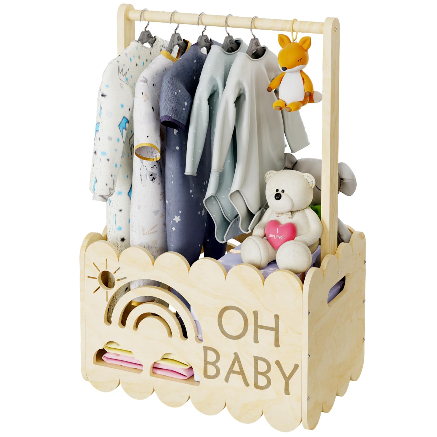 BPMFDTNL wooden baby shower crate closet showcases premium craft for elegant gift presentation