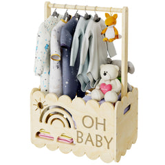 BPMFDTNL wooden baby shower crate closet showcases premium craft for elegant gift presentation