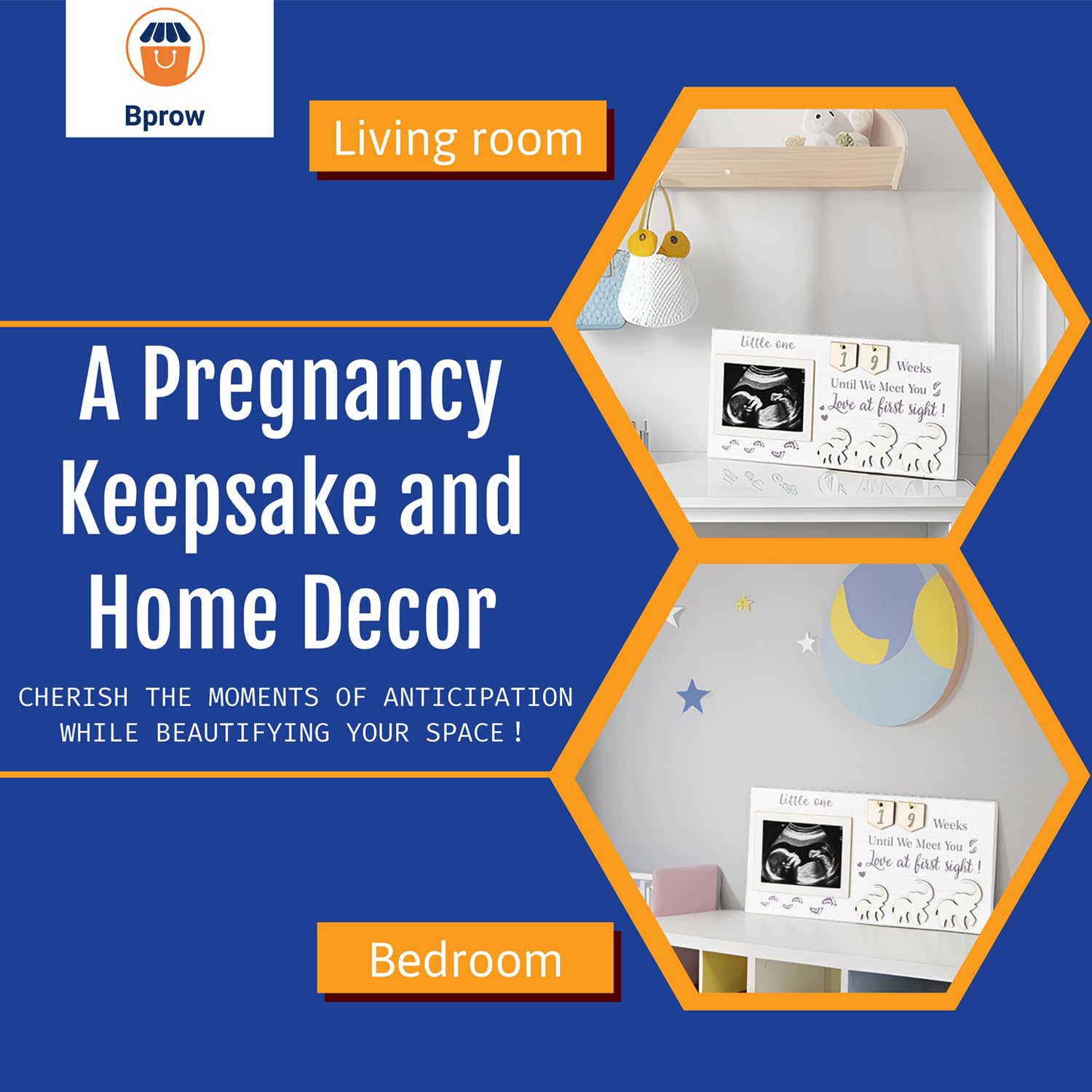 Bprow ultrasound frame nursery decor complements white rooms with personal journey