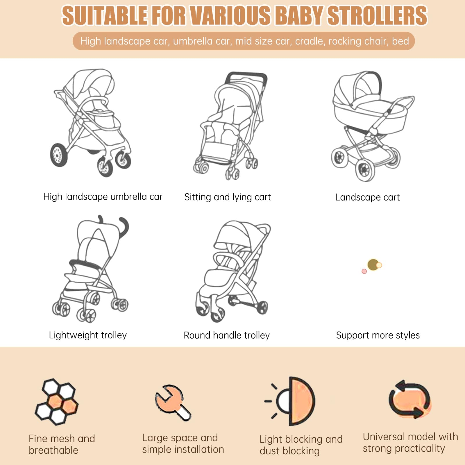 BQSAZHYJ baby playard netting portable for quick protection on outings.