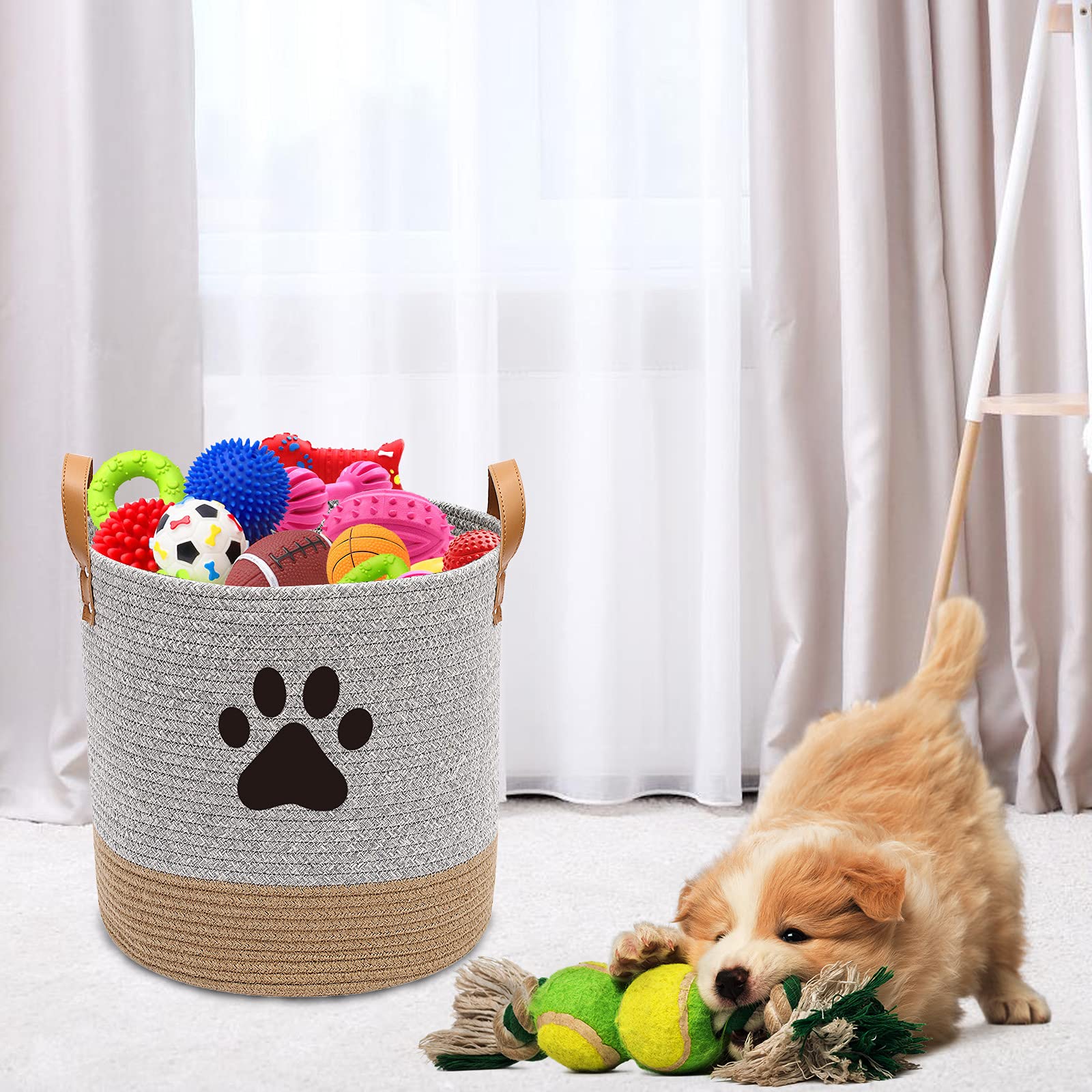 Brabtod 34 cm diameter by 33 cm height shows ample storage without bulk.