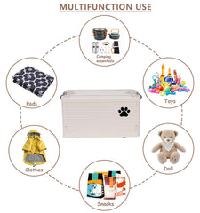 Brabtod dog toy basket lid keeps dust out and toys tidy