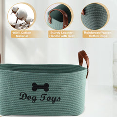 Brabtod dog toy basket side view with handles for easy transport.