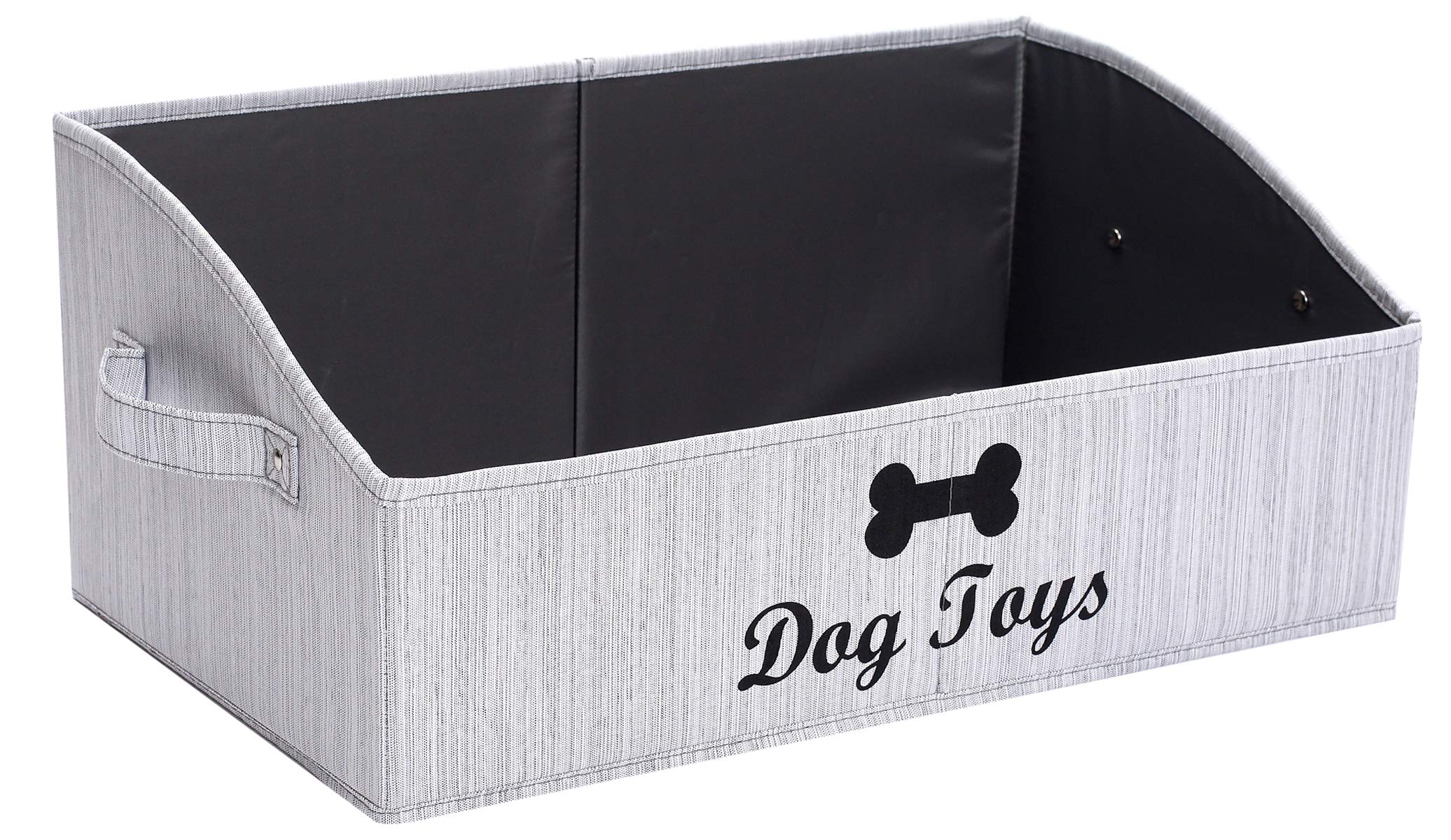 Brabtod linen-cotton dog toy box front view highlights easy transport.