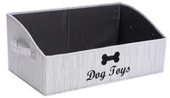Brabtod linen-cotton dog toy box front view highlights easy transport.