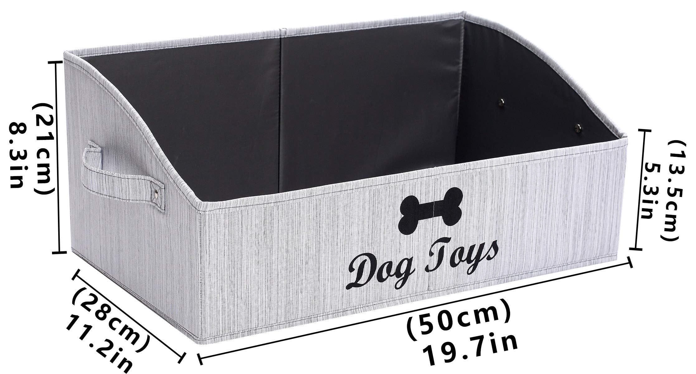 Brabtod linen-cotton dog toy box open top for quick access.