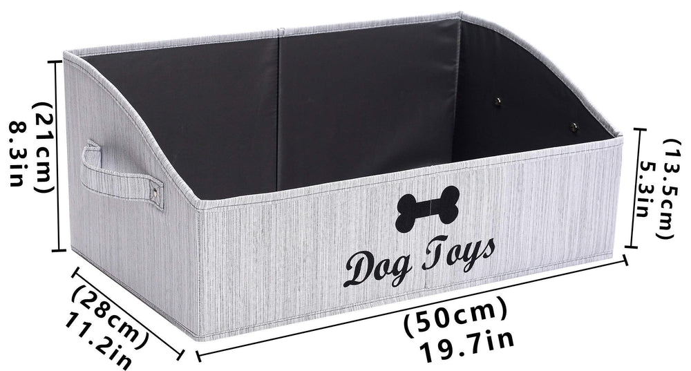 Brabtod linen-cotton dog toy box open top for quick access.