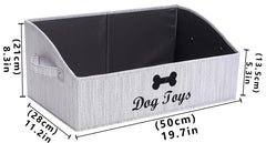 Brabtod linen-cotton dog toy box open top for quick access.