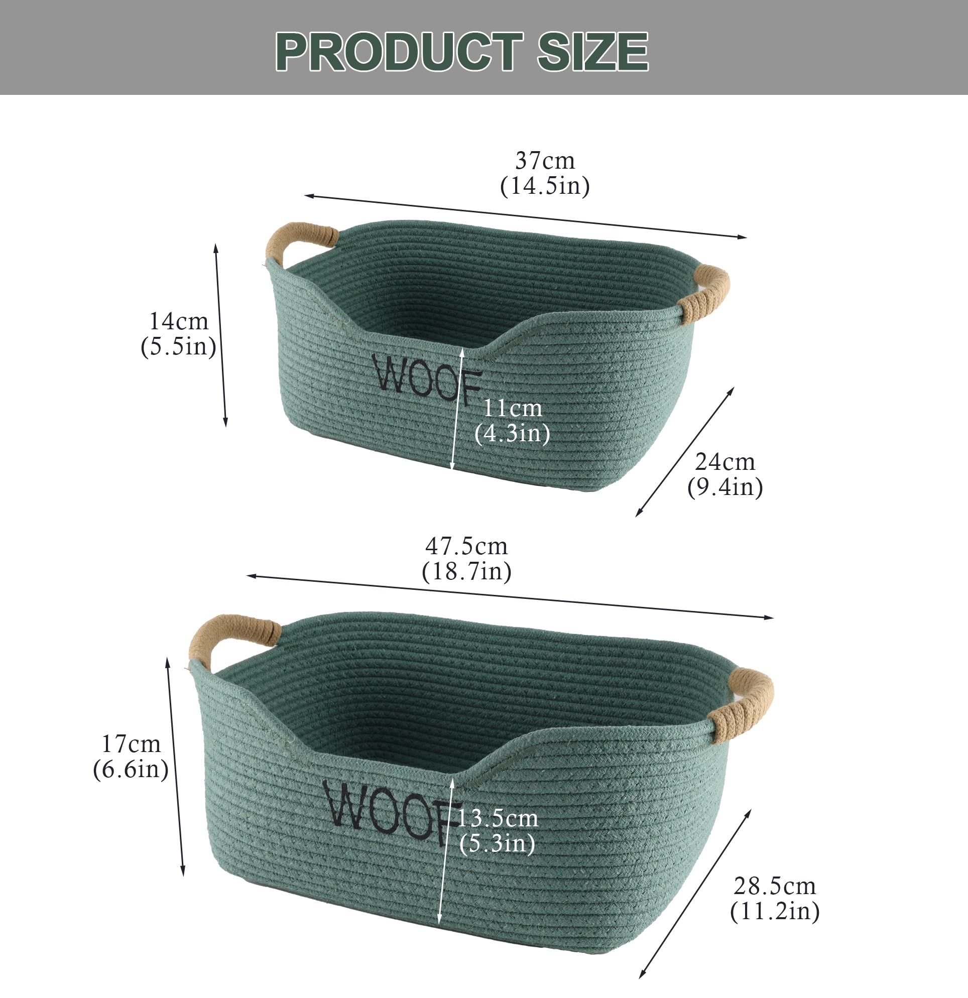 Brabtod medium basket, 13.4 L x 9.4 W x 5.5 H inches, compact storage.