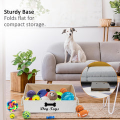 Brabtod personalized name sticker on the basket helps families identify pets' items.