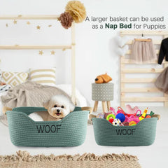 Brabtod puppy toy storage basket with open top for quick access.