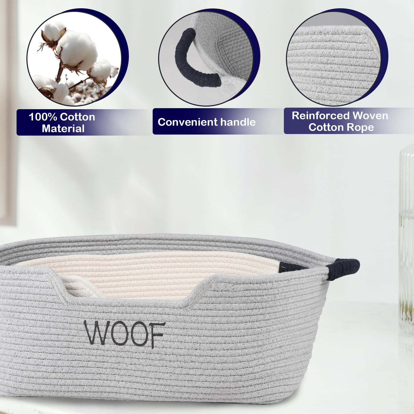 Brabtod rope basket crafted from cotton rope for safe toy storage.