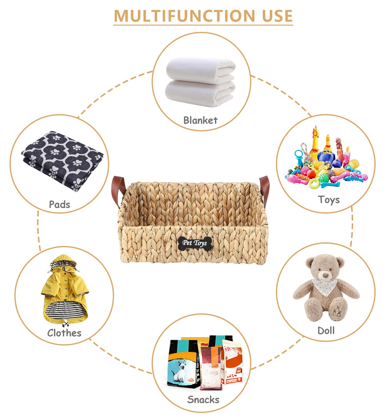 Brabtod trapezoid pet toy bin metal-frame supports durable storage for frequent use.