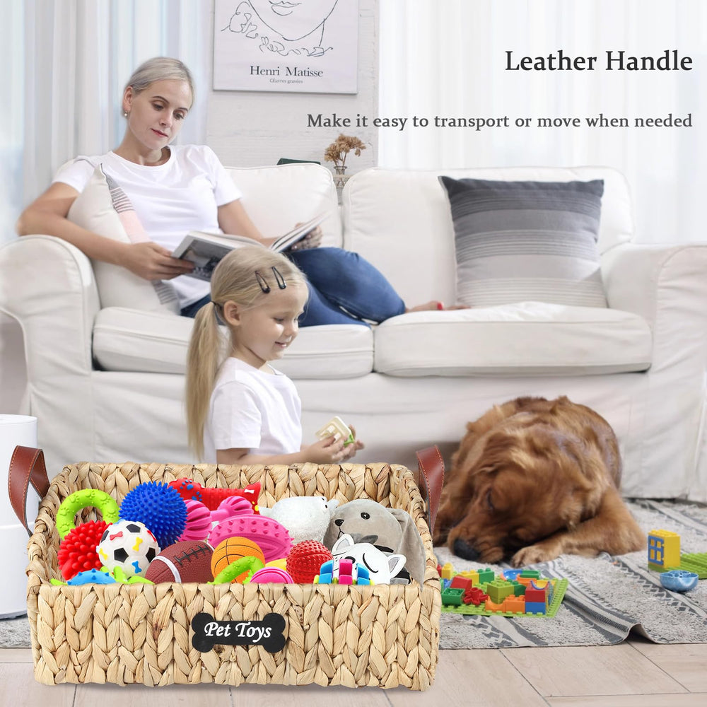 Brabtod trapezoid pet toy bin room-decor fits beside sofa for tidy living spaces.