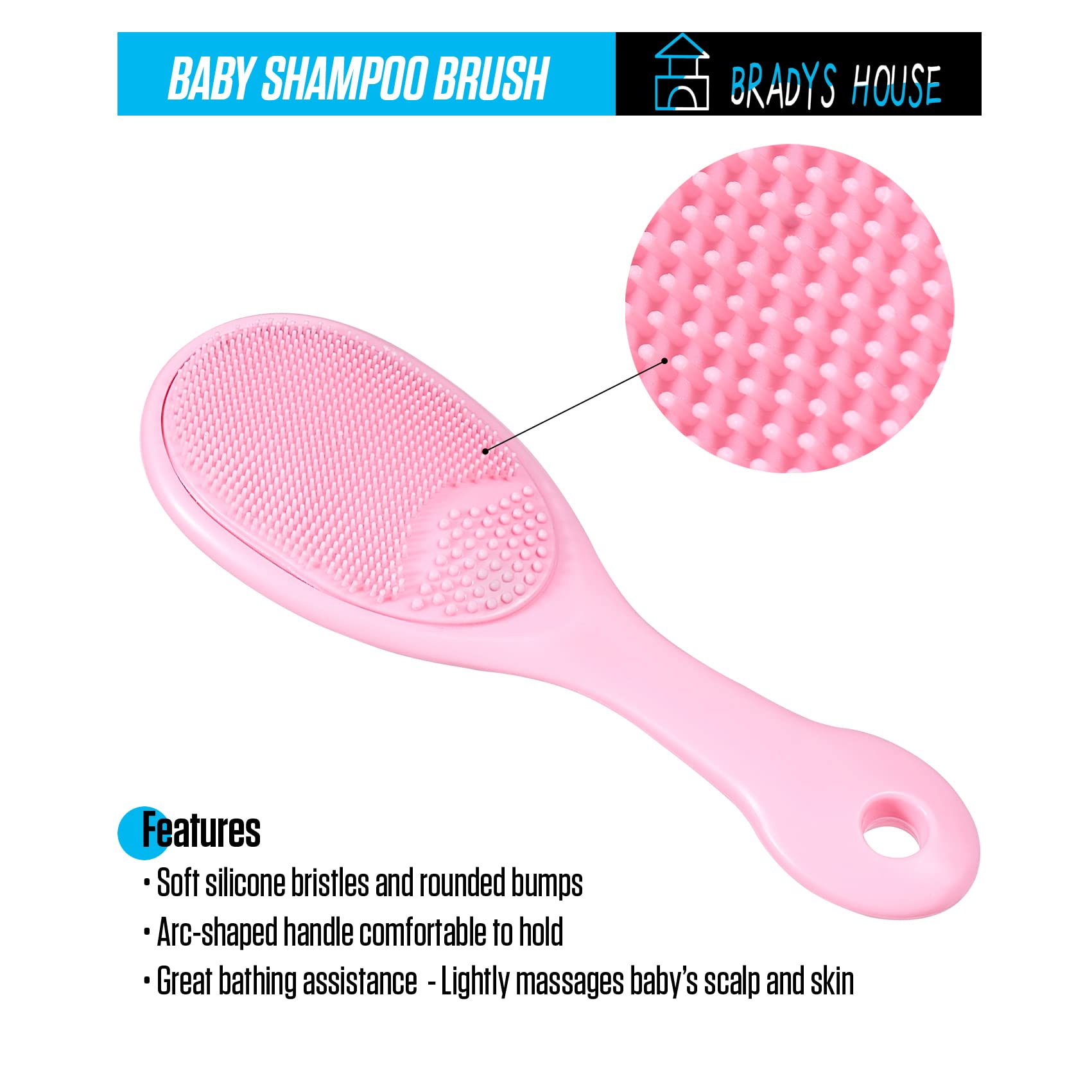 BRADYS HOUSE cradle-cap soft-bristle brush helping gentle scalp brushing.