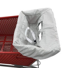 Brain Architect Child gray chevron cart cover demonstrates portable compact storage.