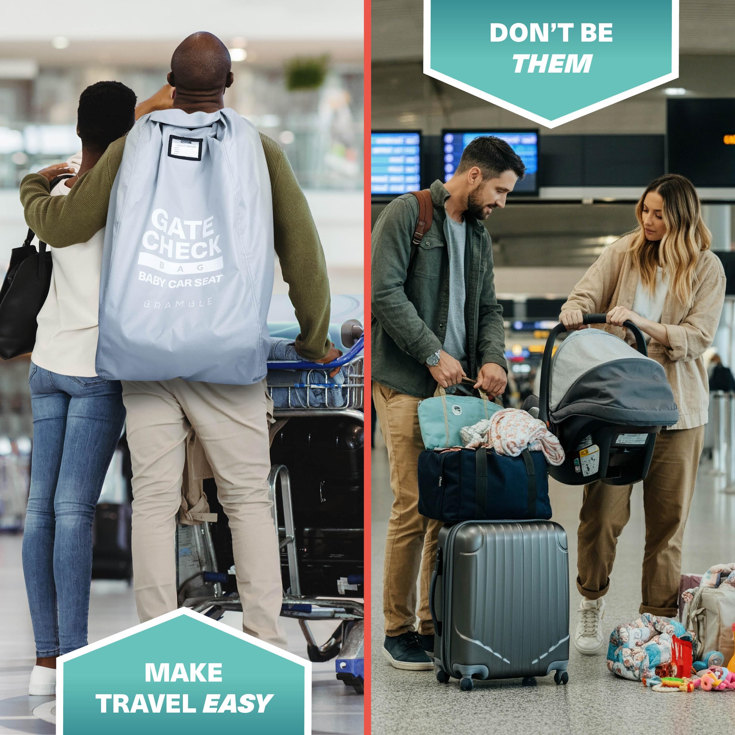 Bramble booster seat travel bag suitable for airport trips