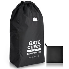 Bramble gate-check stroller bag with drawstring closure protects your stroller during travel.