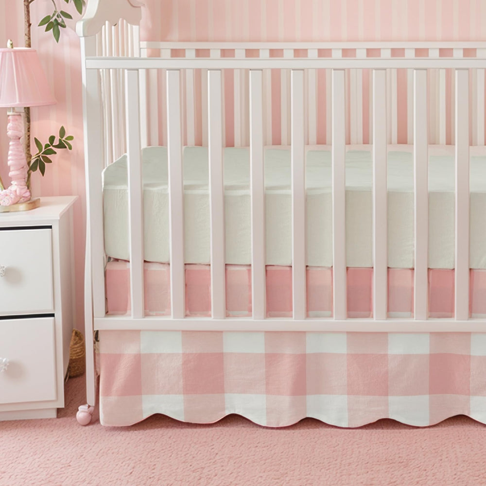 Brandream 100 percent cotton crib skirt offers breathable softness.