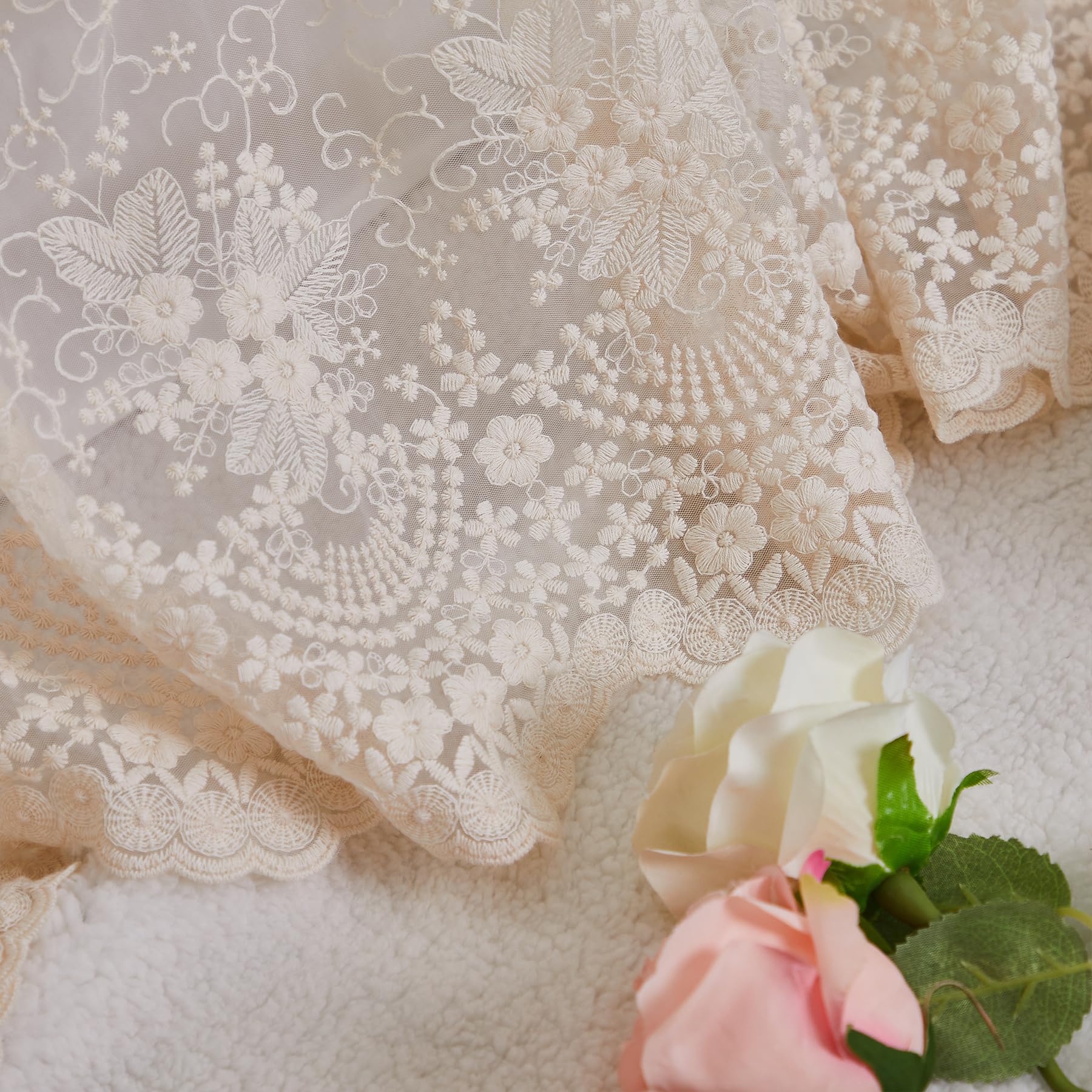 Brandream 100percent cotton lace delivers durable, easy care comfort.