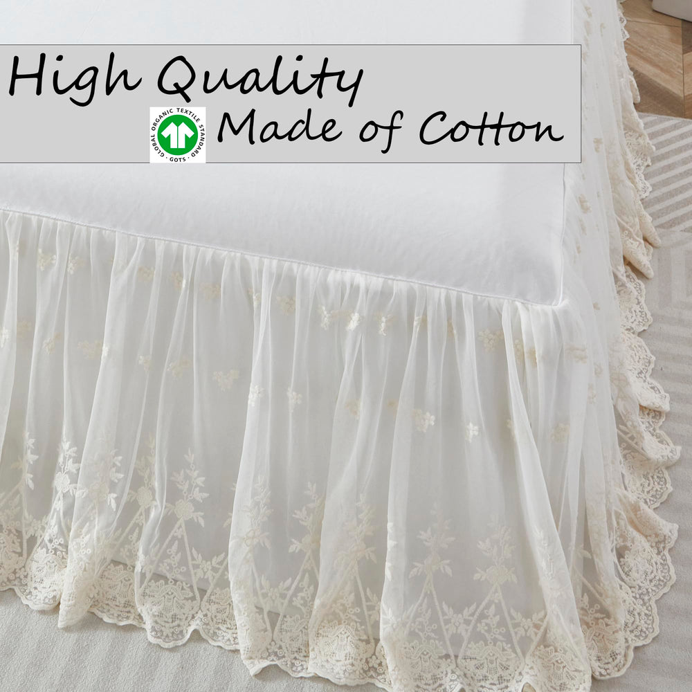 Brandream four sided crib skirt fits standard crib with 52 by 28 by 16 inch drop