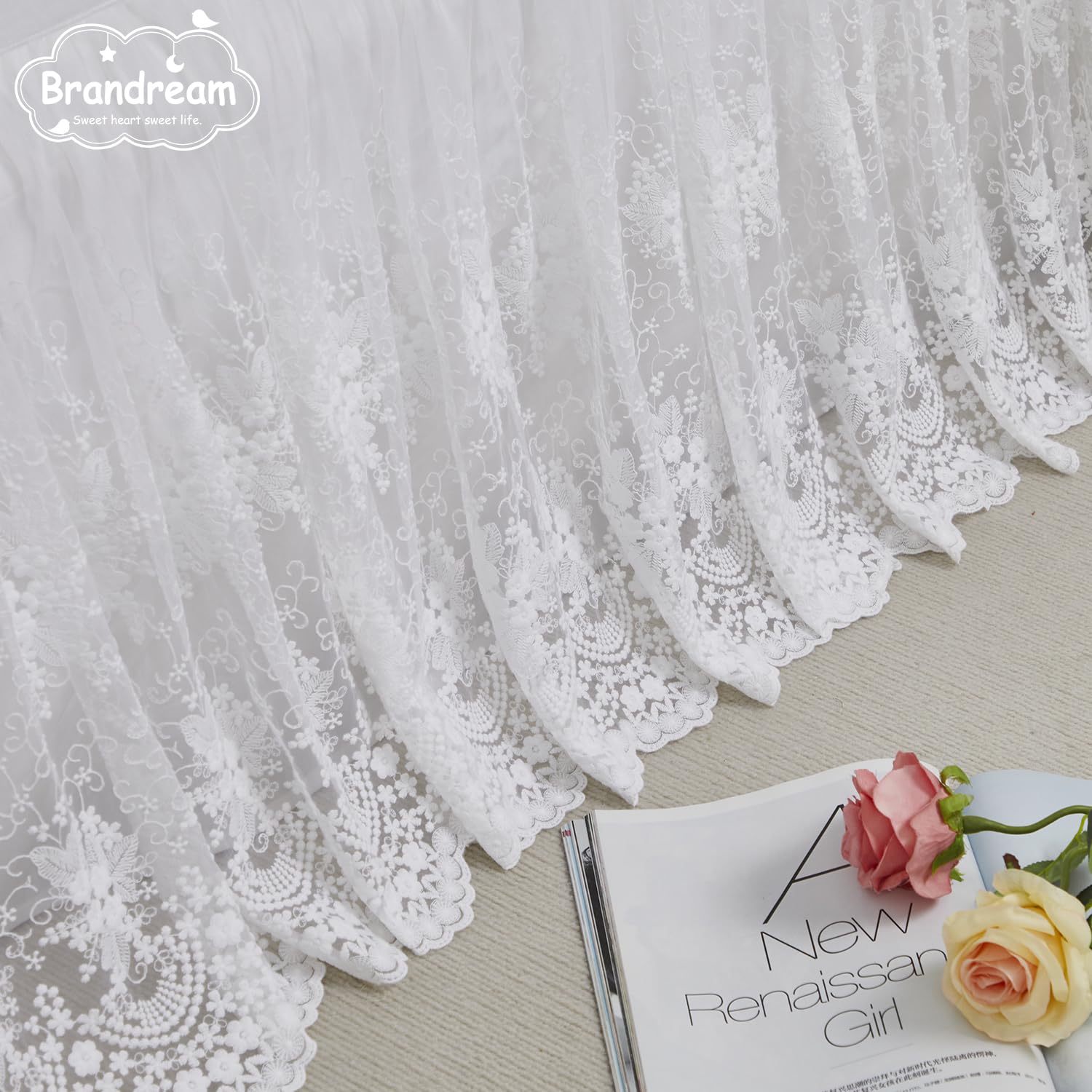 Brandream lace-trimmed dust ruffle adds vintage charm to nursery space