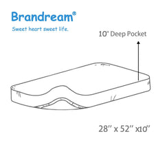 Brandream Brandrean crib sheet blue close-up; 100% cotton for breathable softness.