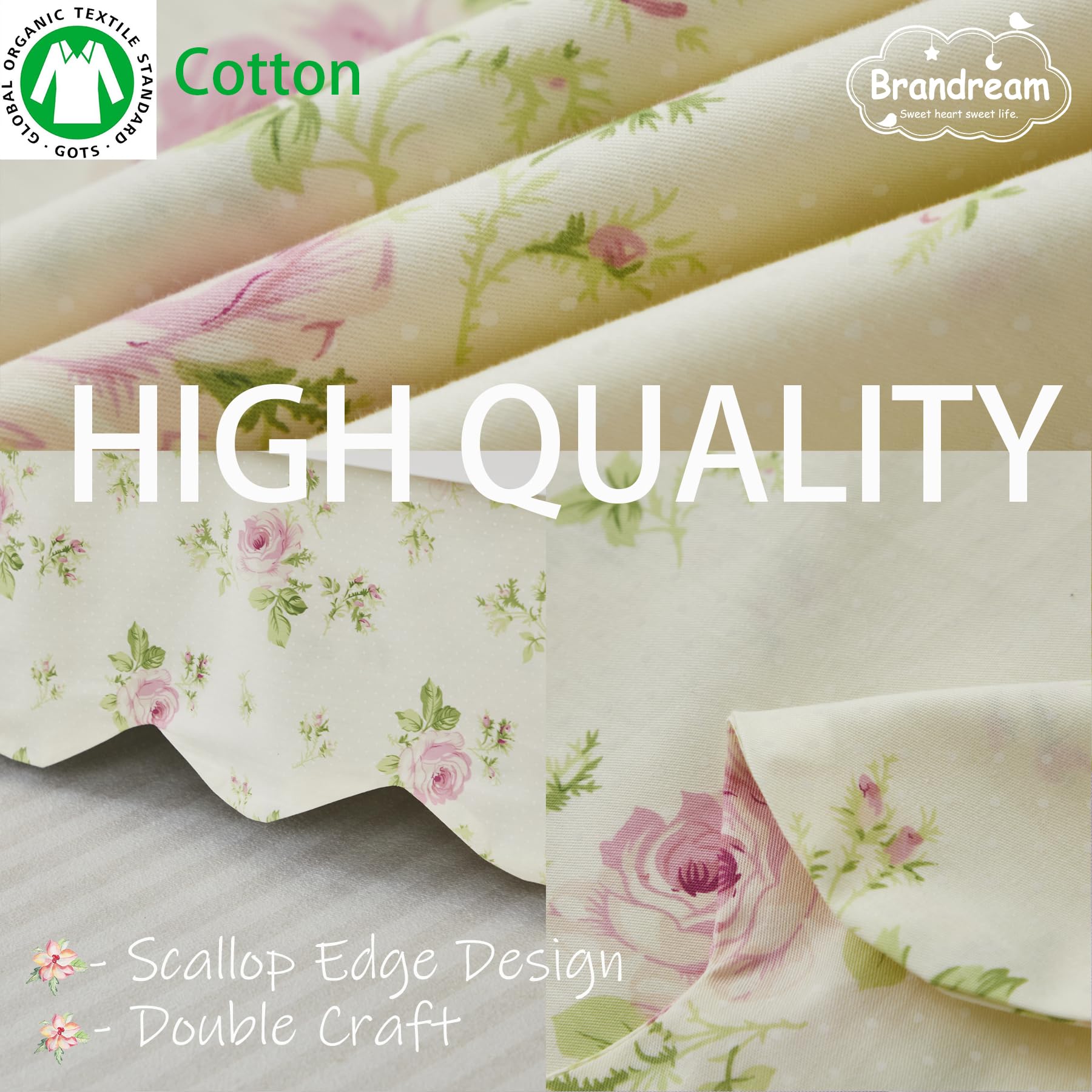 Brandream 100% cotton fabric offers natural softness and easy care.