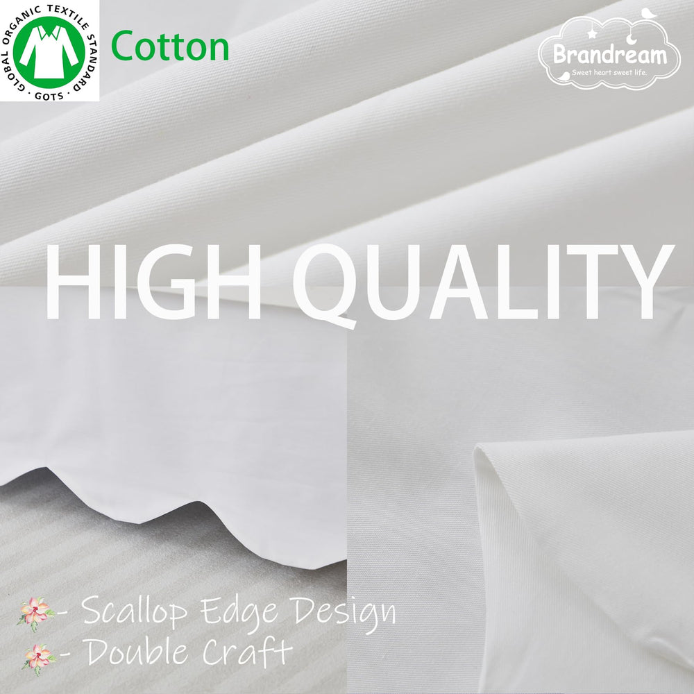 Brandream cream off-white crib skirt flatlay showing neutral tone.