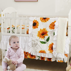 Brandream crib bedding ruffle blanket 28x40 adds cozy texture to the nursery.