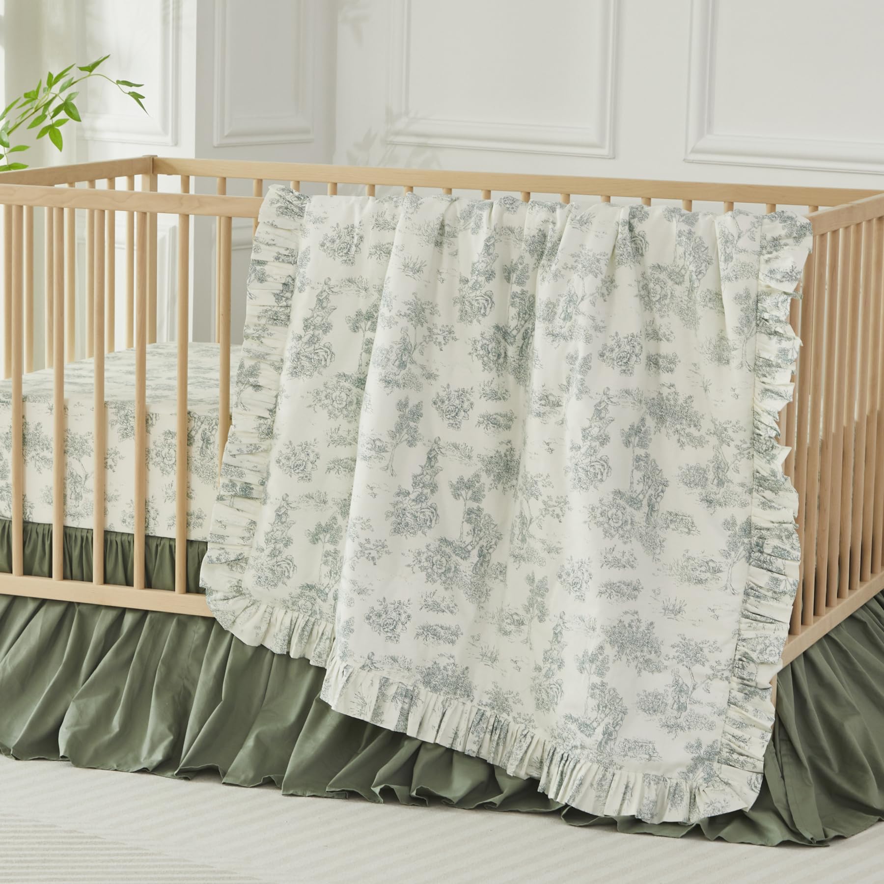 Brandream crib bedskirt farmhouse chic design complements rustic or modern nurseries