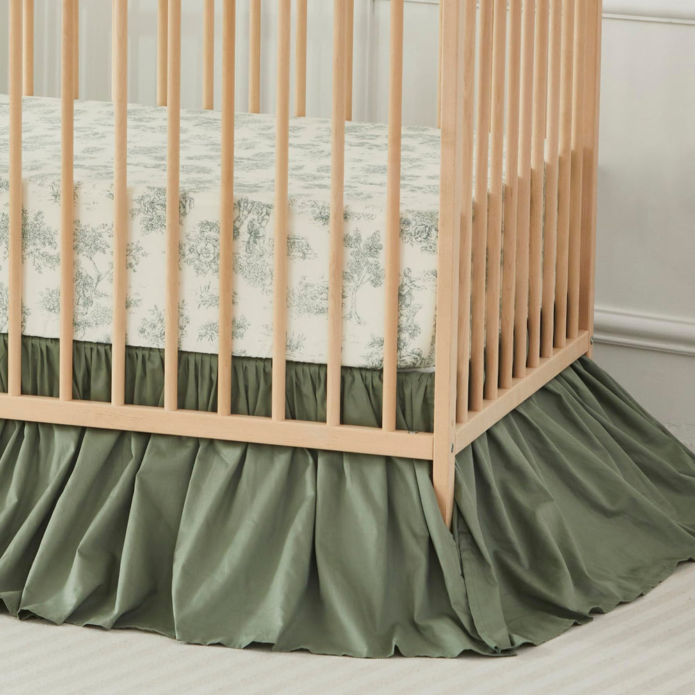 Brandream crib bedskirt neutral tone blends with any crib setup