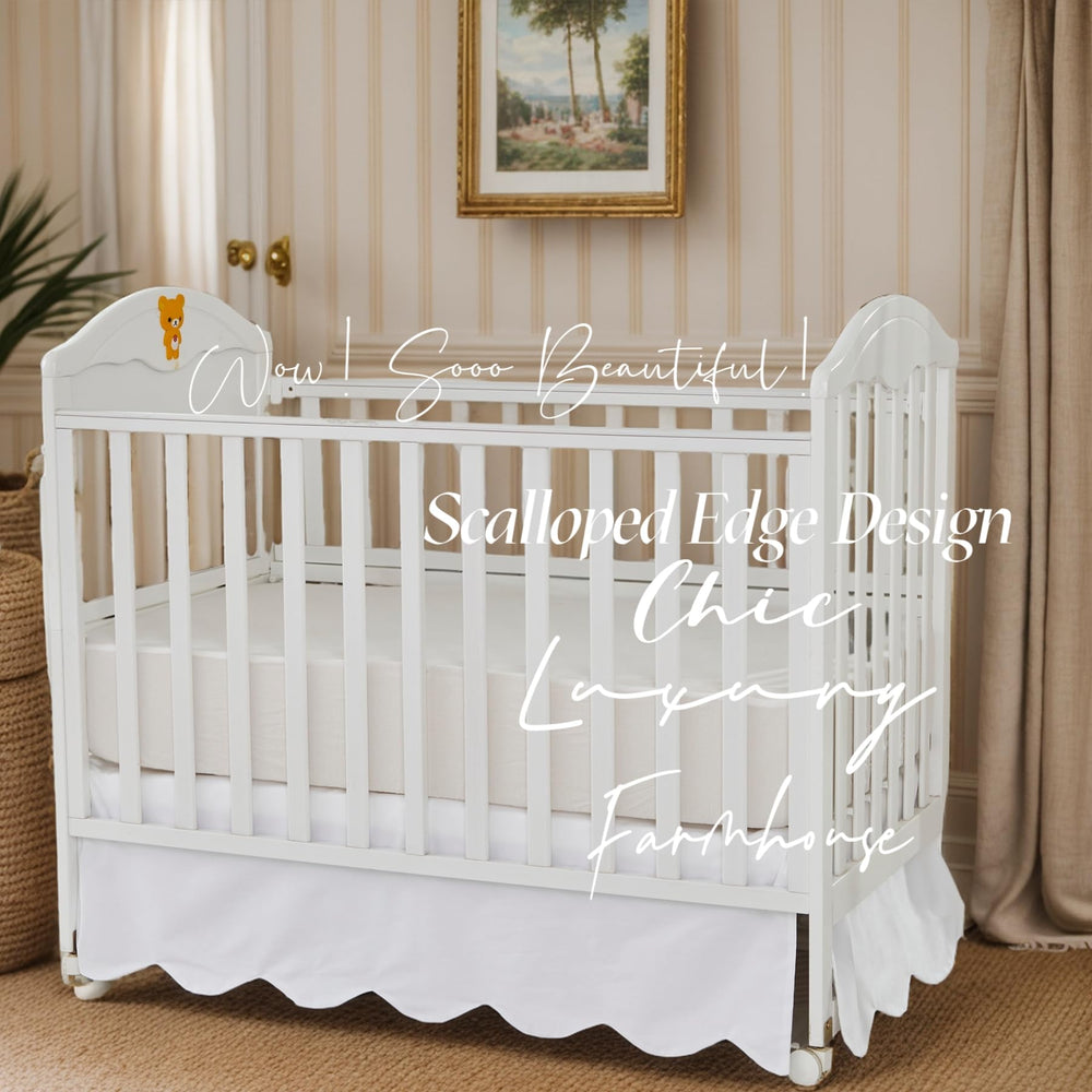 Brandream crib skirt 52x28x16 drop fits standard cribs and toddler beds.