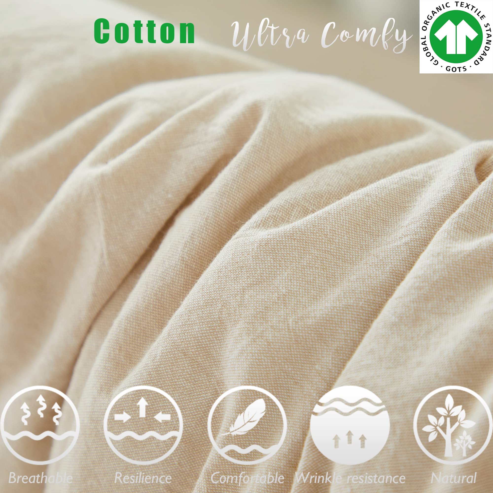 Brandream beige crib skirt showcases clean lines for a neat, modern nursery.