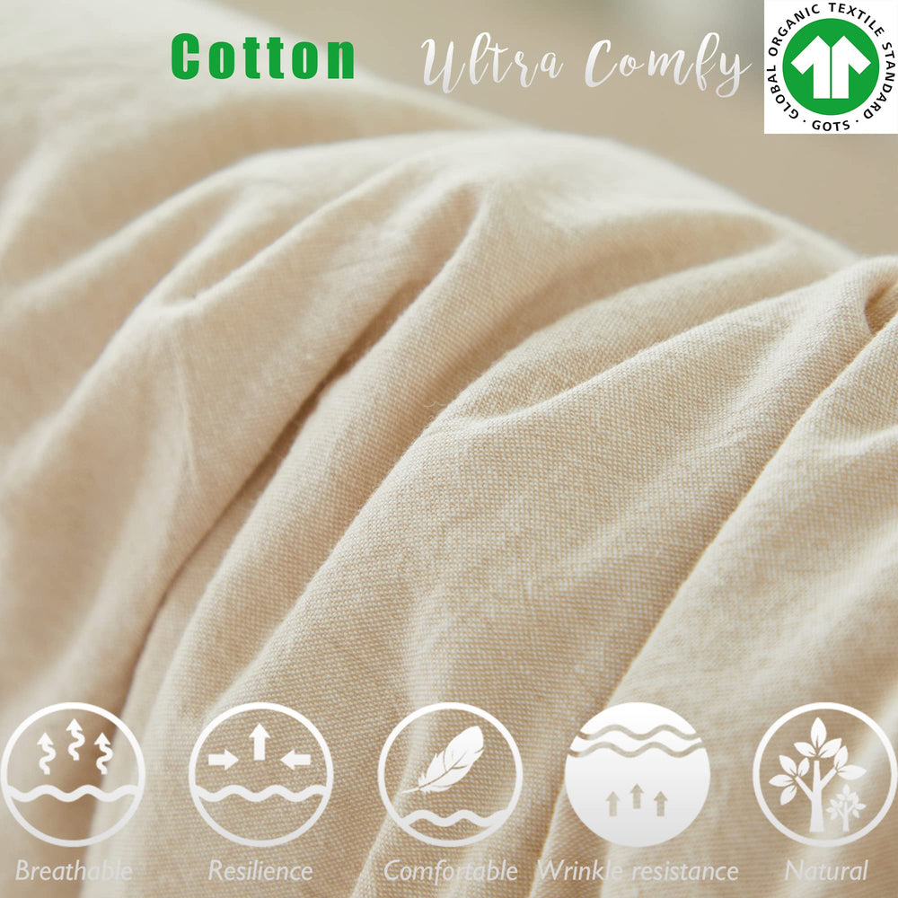 Brandream beige crib skirt showcases clean lines for a neat, modern nursery.