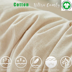 Brandream beige crib skirt showcases clean lines for a neat, modern nursery.