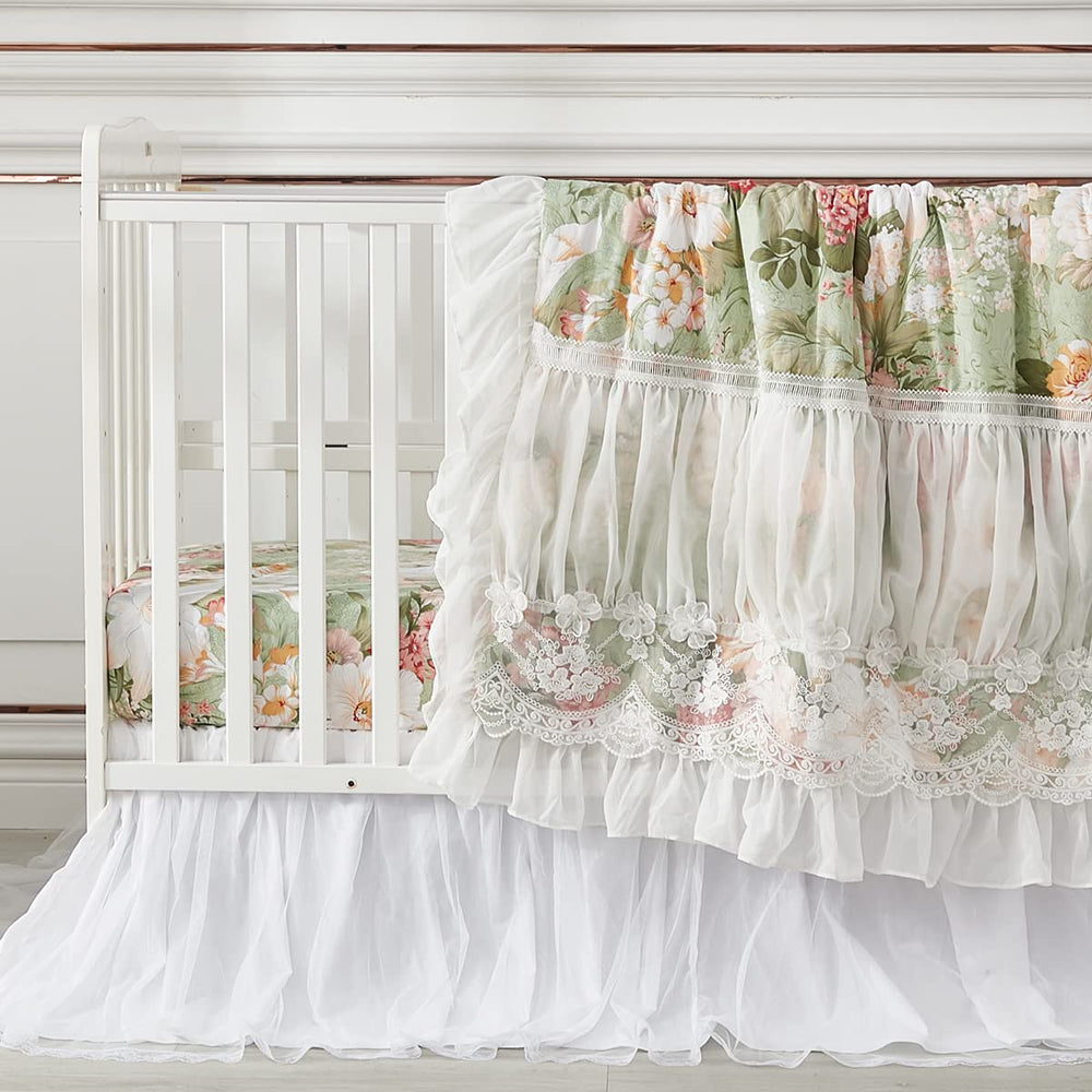 Brandream crib skirt measures 52x28x16 inches to fit standard cribs and toddler beds securely.
