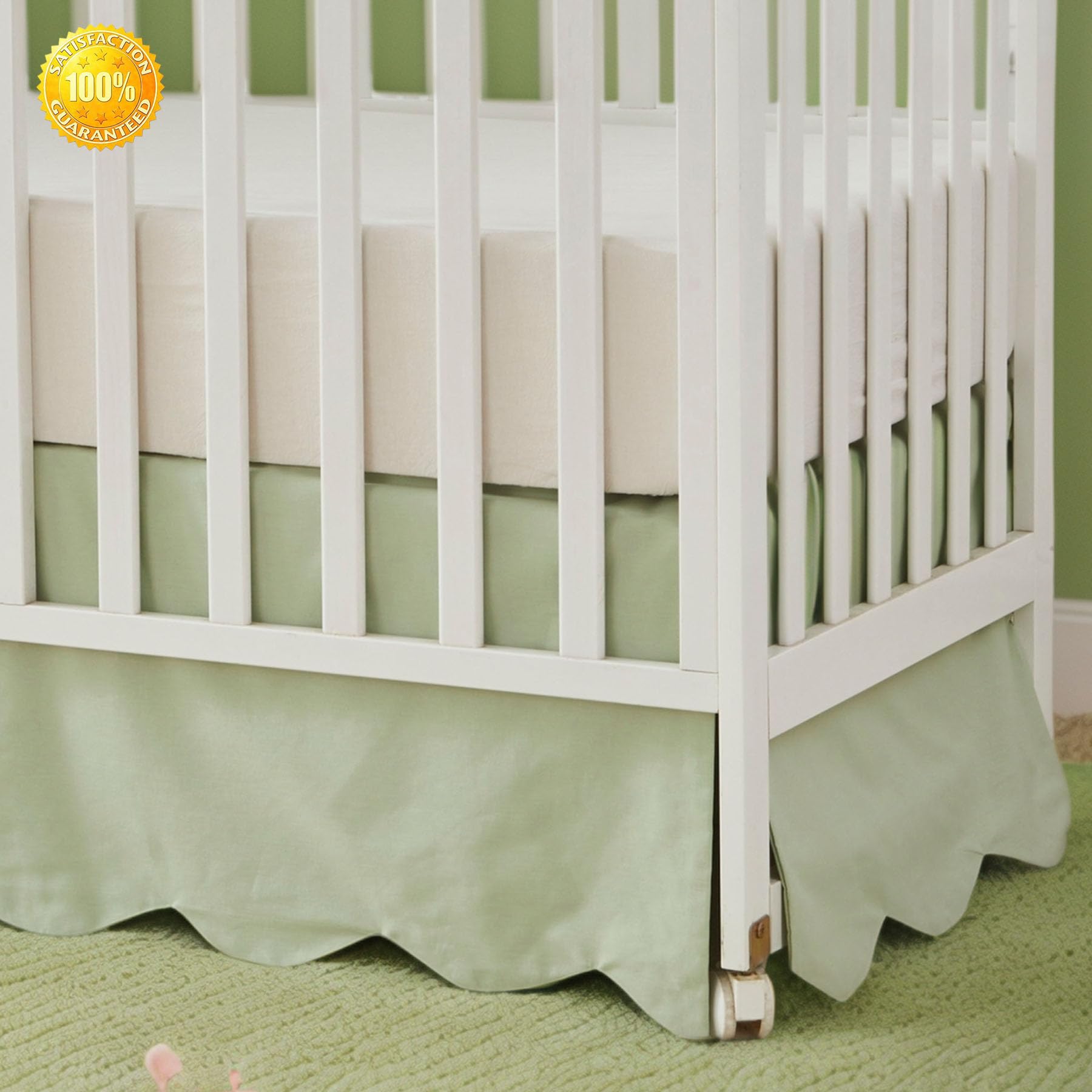Brandream crib skirt dimensions 52x28x16 fit standard cribs and toddler beds