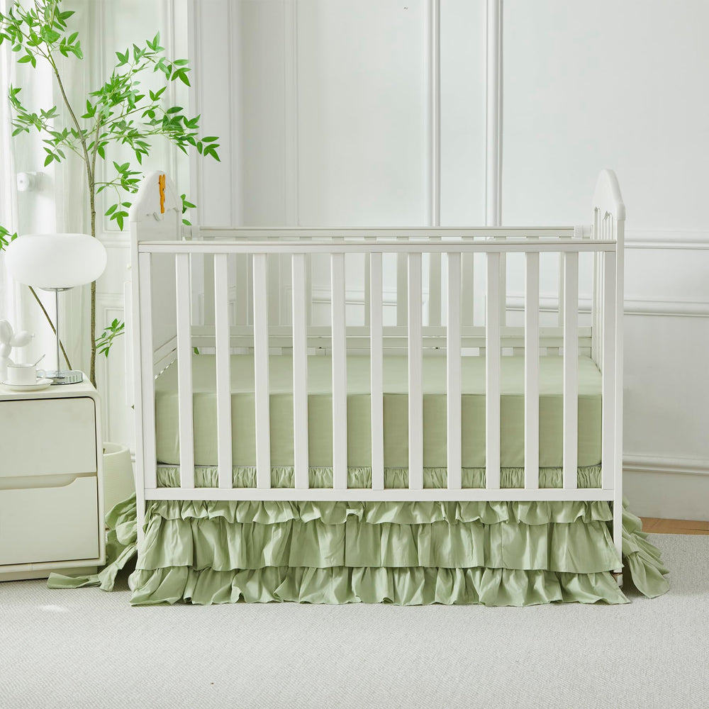 Brandream crib skirt brings farmhouse chic warmth to your nursery.