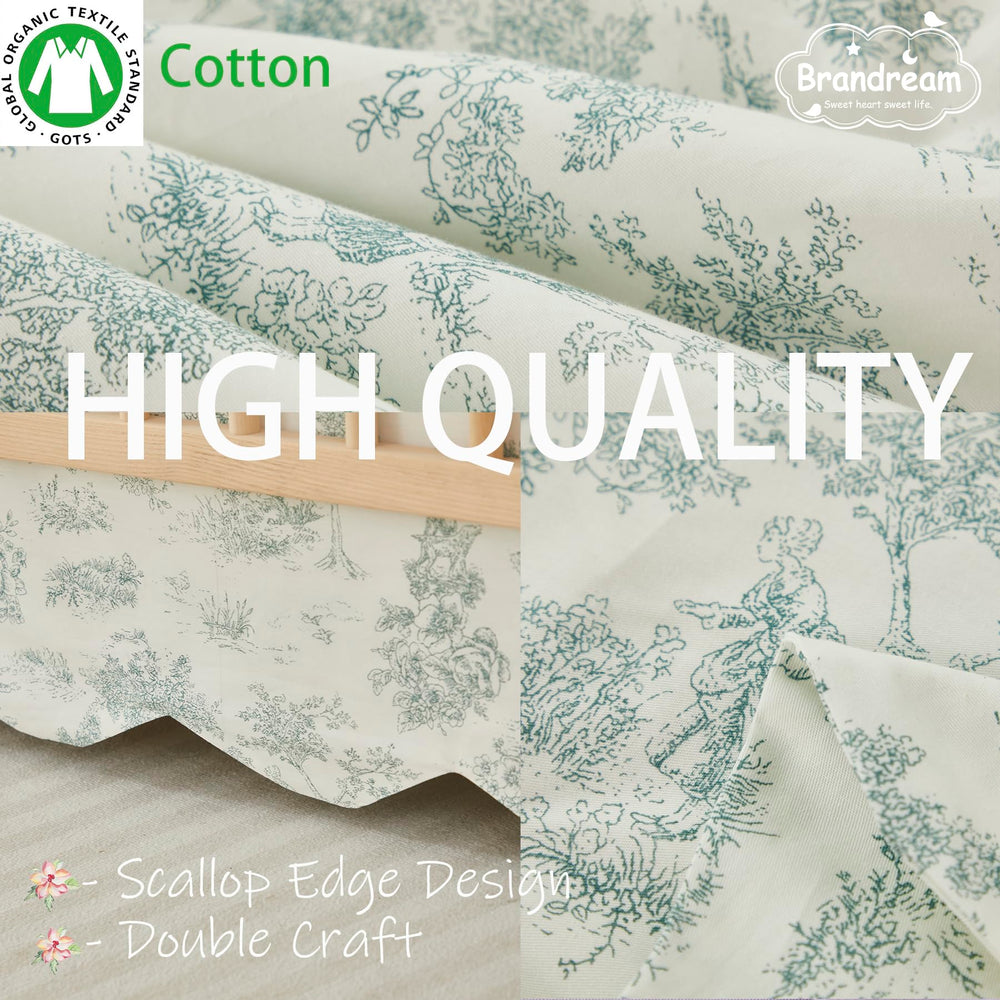 Brandream crib skirt fits standard crib or toddler bed for easy updates.
