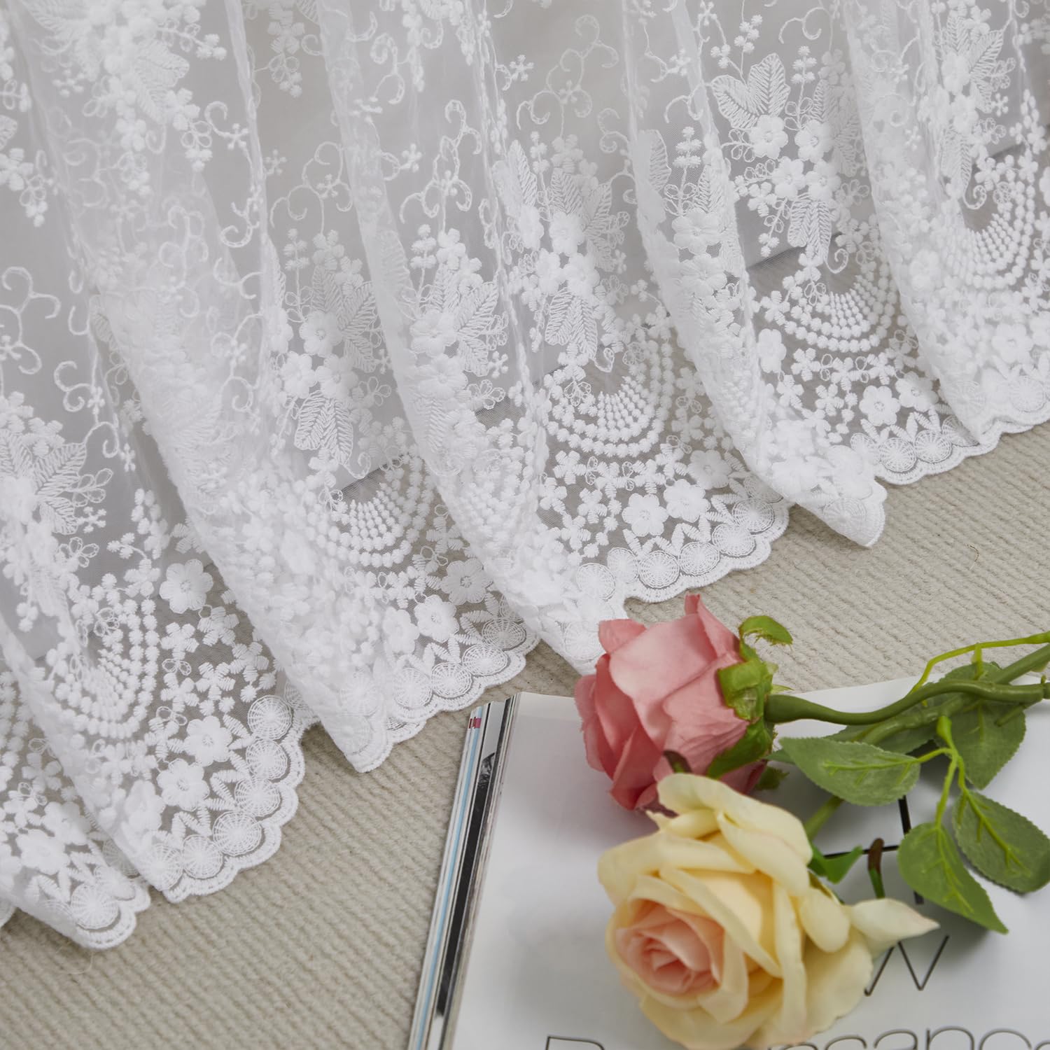 Brandream crib skirt lace edge detail highlights soft cotton and lasting quality